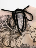 2026 Printed Mesh Swimsuit One Piece & Beach Dress Long Sleeves Swimwear Women Bathing Swimming Swim Suit Padded Beachwear
