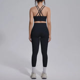 Women's Yoga Set Sports Fitness Running Beautiful Back Slim Fit Bra Hip-lifting High Waist Pants Workout Training Gym Suits