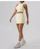 2025 Tennis Skirts Shorts Women Solid Sports Gym High Waist Yoga Fitness Shorts Slim Fit Breathable Running Fitness Mini Skirt