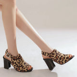 New Women Sandals Peep Toe High Heels Summer Gladiator Shoes Black Brown Woman Ankle Strap Sandalias Female Mujer Big Size