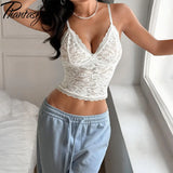 Phantasy Sexy Lace Sleeveless Women's Top Deep V See through Camisole Y2K Streetwear Women's Clothing 2026 Spring Summer Outfit