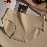 3Pcs/Set Women Soft Cotton Panties Mid Waist Briefs in Warm Tan Minimalist Intimates Breathable Stretch Underwear Size M-2XL