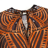 2025 Sexy Women's Retro Print Scoop Neck Padded Long Sleeve One Piece Swimsuits High Cut Bathing Suits Swimwear Bodysuit