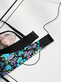 Women's Sexy One-piece Bra With Small Floral Patterns Without Steel Rings Gathered Push Ups Daily Comfortable Underwear A5033