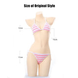 Japanese Anime Lolita Kawaii School Swimsuit Women Sexy Cosplay Lingerie Underwear Bra and Thongs Set Naughty Erotic Costumes