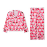 Women’s 2025 Christmas Pajamas Set Long Sleeve Oversized Button Down Shirt and Long Pants Two Pieces Loungewear