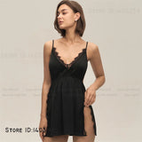 Plus Size 3XL -5XL Female Nightgown Chemise Sleepwear Sexy Intimate Lingerie Backless Nightdress Silky Satin Homewear Loungewear