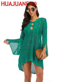 Sexy Cover Up Bikini Women Swimsuit Cover-up Beach Bathing Suit Beach Wear Knitting Swimwear Mesh Beach Dress Tunic Robe