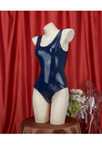 Japanese Anime School Swimsuit Women Sukumizu PU Leather One-Piece Bodysuit Jumpsuit Swimwear Lolita Style Bathing Suit