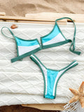 Splicing Denim V Shaped Thong Bikini Women Swimsuit Female Swimwear Two Pieces Bikini Set Bather Push Up Bathing Suit Swim Lady