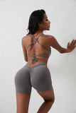 DIAS FIT JOY New style cross back yoga bra Plus Size removable chest cushion sexy back sports vest fitness running gym