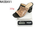 NASBAVI Brand New Ladies Peep Toe Summer Sandals Fashion Mixed Colors Chunky High Heels Women Sandals Party Woman Shoes 35-45