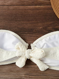 2026 Ring Linked Bandeau Bikini Solid String Swimwear Female Sexy Swimsuit Women Bathers Bathing Swimming Swim Suit Beachwear