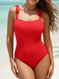 2026 Strappy Swimsuit One Piece Solid Vintage Swimwear Women Bathing Swimming Swim Suit Female Padded Summer Beachwear