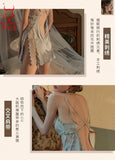 TJ large size sexy suspender skirt women's home nightgown