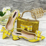 Doershow  Lastest Italian Design Fashion Style Ladies Shoes with Matching Bag Set 2024 Nigerian Shoes and Bag Set  HTR1-3