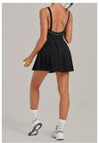 Women's Seamless Yoga Jumpsuit Sports Fitness Sleeveless Beautiful Back One-Piece Dress Workout Tennis Anti-exposure Jumpsuit