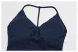 Color Blocked Yoga Suit 2 Pieces Women Slim Sports Tank Top High Waist Leggings Shorts Outfit Tight Outdoor Running Fitness Suit