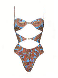 Bandeau Cut-out Swimsuit Women One Piece Swimwear With Headscarf Luxury Lady Bathing Suit Fashion Mujer Beachwear Female Outfit