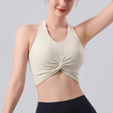 Women's Shock-Absorbing Yoga Sports Bra Beauty Back Design Integrated Neck Hanging Training Fitness Fitness Bra