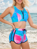 2026 Sporty High Waist Swimsuit Women Floral Printed Swimwear Female Bathers Bathing Swimming Swim Suit Beachwear