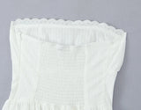 White Lace Dress Women Strapless Sleeveless Short Summer Dress Corset Cotton Mini Beach Casual Vestidos Party Dress 2025