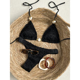 2026 Wrinkled Crinkled Halter Bikini Women Swimwear Female Swimsuit Two-pieces Bikini set Padded Bather Bathing Suit Swim V8135