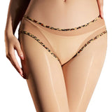Leopard Print Panties With Integrated Stockings Sexy Hollow Lace Pantyhose With Bow And Bell Black Silk Smooth Pure Desire 6Z3F