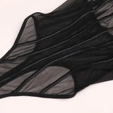 Toucheart Erotic Bodysuit Net Clothes Halter Lace See-through Skinny Backless Sissy Premium HotSeductive Women Coquette Bodysuit