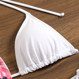 10 Color Flowers Halter Bikini Female Swimsuit Women Swimwear Three-pieces Bikini set With Skirt Bather Bathing Suit Swim V6637C