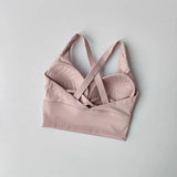Women's Shock-Absorbing Yoga Sports Bra Summer Fitness Gathered Breasts Accessory Breathable Comfortable Yoga Sports Bra