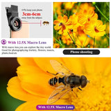 2 In 1 Clip-on Fish Eye Magnifiers Mobile Phone Lens Professional Mobile Phone Camera Lenses 15X Macro 0.45X Super Wide Angle