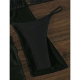 With Long Sleeve Cover Up Halter Bikini Women Swimwear Female Swimsuit Three-pieces Bikini set Bather Bathing Suit Swim V5123