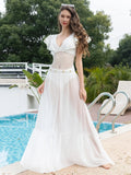 Women's Solid Color Halter Bikini Set Crop Top Long Pleated A-Line Skirt Beach Outfit for Spring Summer Sexy Vacation Look