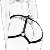Women Sexy Garter Belt PU Leather Harness Lingerie Bdsm Bodystockings Garter Belt Fetish Erotic Rave Sword Belts Gothic bodysuit