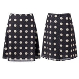 Women's Dots Print Mesh Midi Skirts Vintage Low Waist A-Line Skirts Loose Fit Flowy Skirts Summer Daily Casual Streetwear