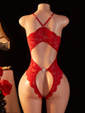 Transparent Lingerie For Women Super Hot Erotic Underwear Sex Pajamas Crotchless Pornographic Lace Teddies Bodysuit Sexy Outfit