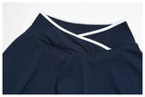 Summer New Outdoor Breathable Yoga Sets Women Color Block Shockproof Sports Bra Tennis Pleate Skirt Gym Workout Fitness Suits