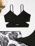 3 Pieces Bikini 2026 Women Black Swimwear Female Sexy Swimsuit With Beach Skirt Bathers Bathing Swimming Swim Suit Beachwear