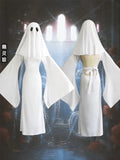 Sexy Ghost Costume for Women, White Gothic Dress, Ghost Cosplay Outfit, Halloween Party Dress, Elegant Scary Boo Lady Costume