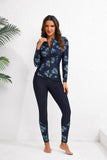 2026 Long Sleeve Zipper Surfing Swimsuit Print Pants Swimwear Women Two Pieces Diving Clothes Beachwear Bathing Swimming Suit