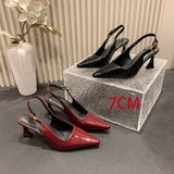 2026 Pointed Sandalias De Mujer Shallow Comfortable Patent Leather Fashion Shoes Woman French Sexy High Heels Designer Footwear