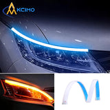 1Pc LED DRL Car Running Light Flexible Waterproof Strip Auto Headlights White Turn Signal Brake Flow Lights Car Styling 12V