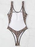 S - XL 2025 Leopard Backless Women Thong Swimwear One Piece Swimsuit Female Monokini High Leg Cut Bathing Suit Swim Beach Wear