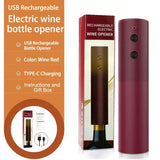HOMEFISH Electric Wine Bottle Opener Automatic Red Wine Corkscrew Rechargeable Wine Opener One-click Button Wine Tools