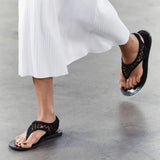 New Arrivals Black Roman Gladiator Flat Sandals for Women Shoes Leisure Summer Comfortable Beach Vacation Flip Flops