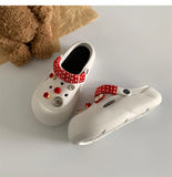 Women Fashion Clogs Indoor Street Slippers Cute DIY Apple Summer Autumn Platform Shoes Soft EVA Female Daily Walking Sandals