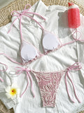 Sexy Black Lace Bikini Set Women 2026 Beach Push Up Bra Bandage Thong Swimsuit Brazilian Holiday Bathing Suit Two Piece Swimwear