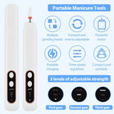 Electric Nail Grinder Nail Polishing Machine with Light Portable Mini Electric Manicure Pen for Gel Removing Polishing Dead Care
