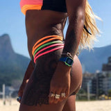 Bikini Swimwear Push-Up Bikinis Sets Colored Stripes Women Bra Padded Beachwear Bathing Suit New 2 Piece Swimsuit 2025 Biquini